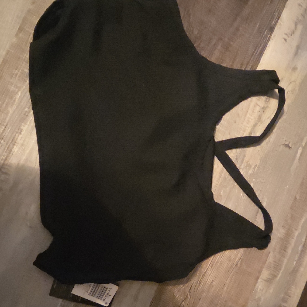 torrid Black Strappy Crop Tank